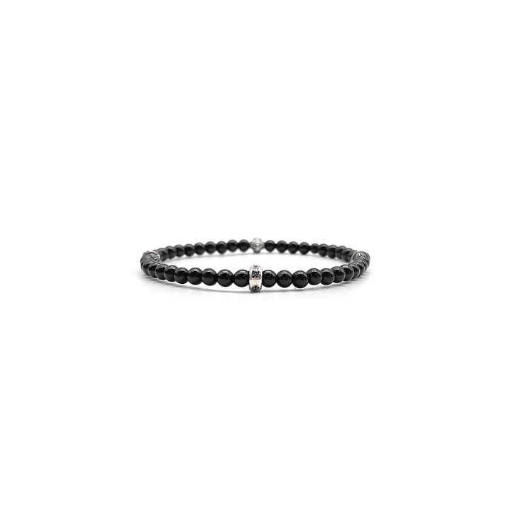 Chrome Hearts 4mm Obsidian Sliver Cross Bracelet - SHENGLI ROAD MARKET