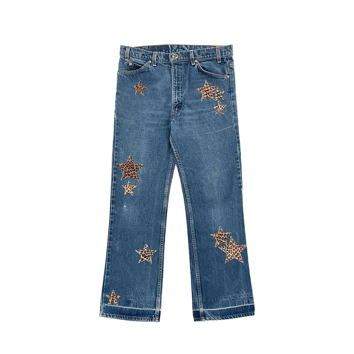 Chrome Hearts 517 Star Leather Jeans - SHENGLI ROAD MARKET