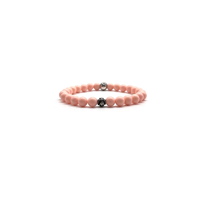 Chrome Hearts 6mm Pink Beaded Bracelet - SHENGLI ROAD MARKET