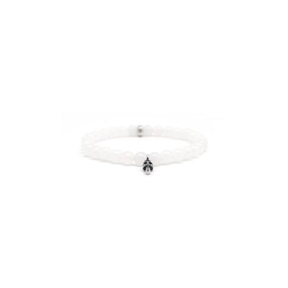 Chrome Hearts 6mm White Agate Bead Dagger Bracelet - SHENGLI ROAD MARKET