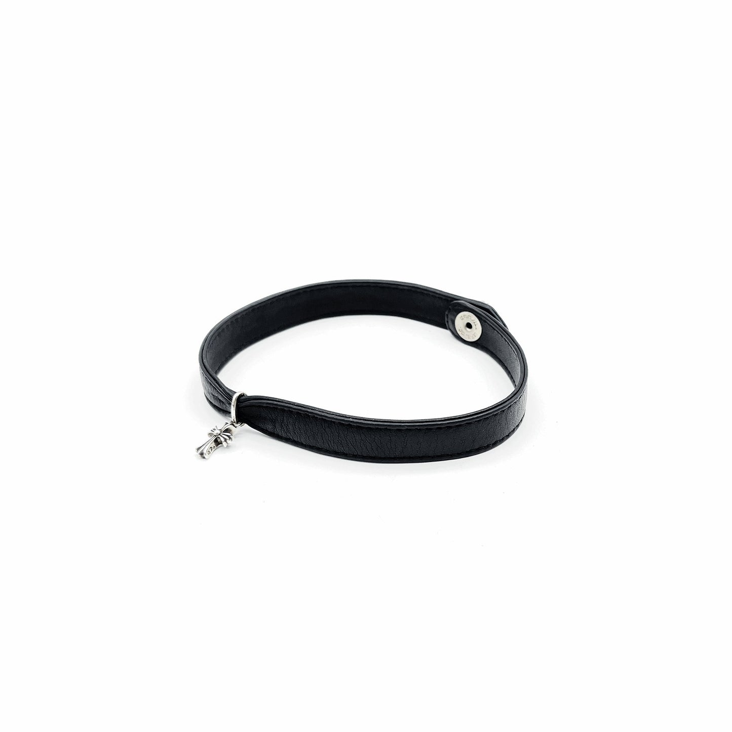 Chrome Hearts 925 Silver Babyfat Leather Choker - SHENGLI ROAD MARKET