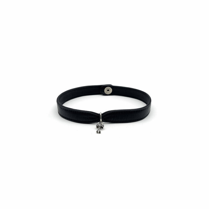 Chrome Hearts 925 Silver Babyfat Leather Choker - SHENGLI ROAD MARKET