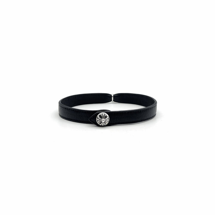 Chrome Hearts 925 Silver Babyfat Leather Choker - SHENGLI ROAD MARKET