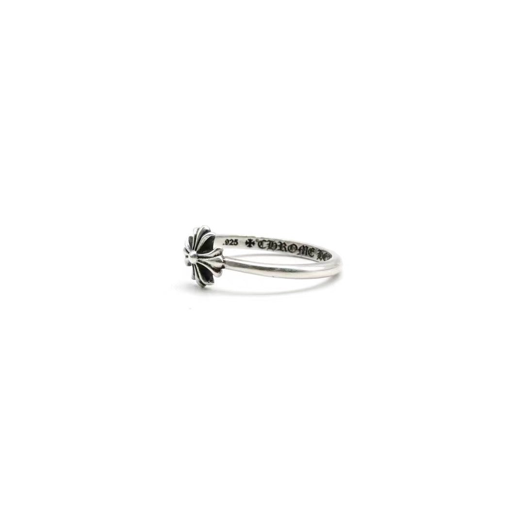 Chrome Hearts 925 Silver Bubblegum Cross Ring