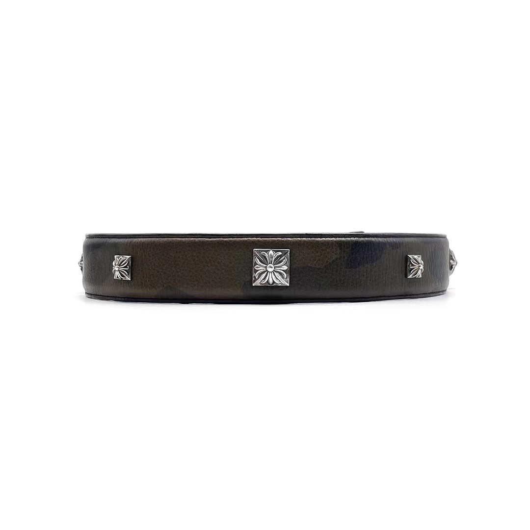 Chrome Hearts 925 Silver Square Cross Rivet Camo Belt - SHENGLI ROAD MARKET