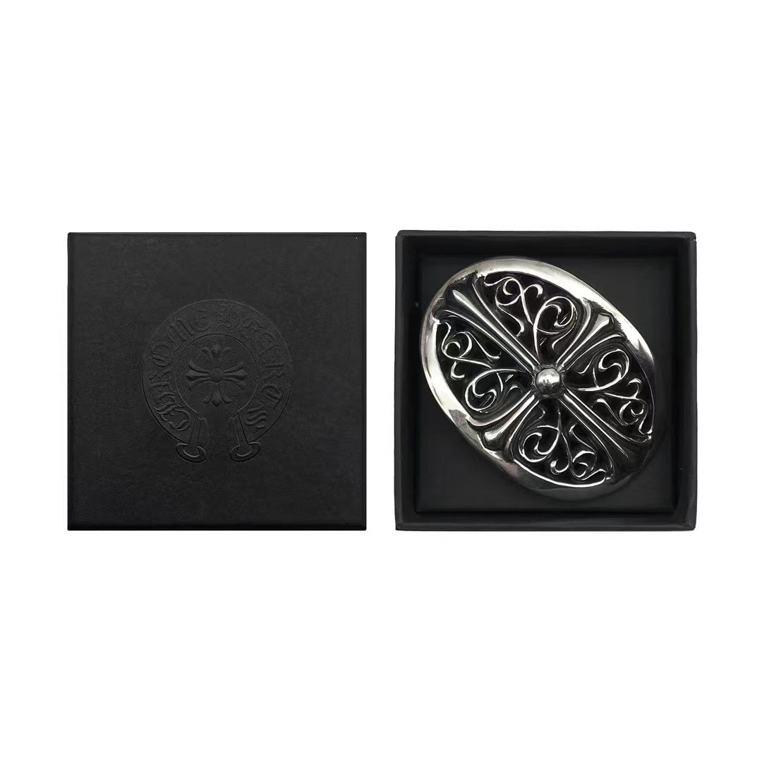 Chrome Hearts 925 Silver Vine Cross Belt Buckle - SHENGLI ROAD MARKET