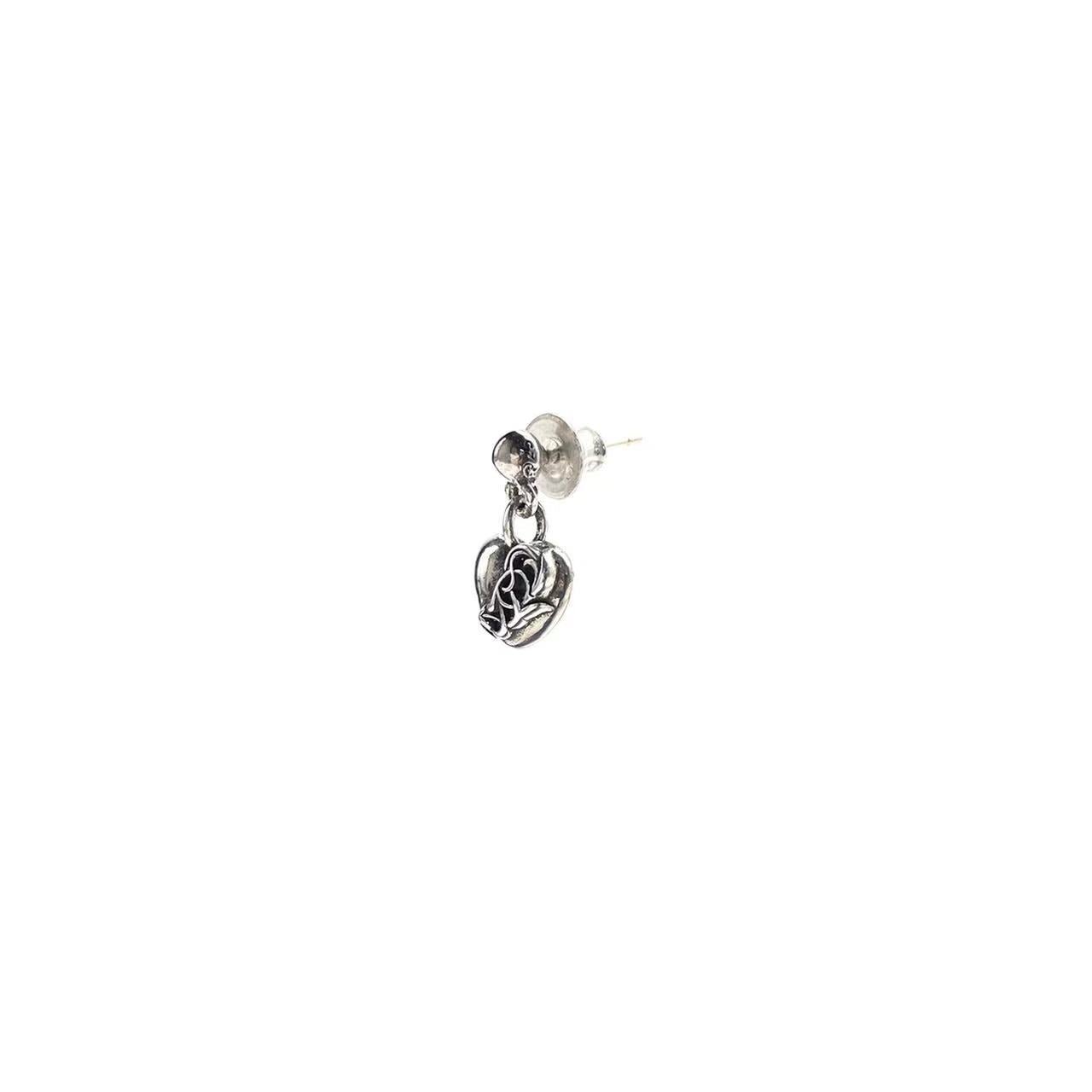 Chrome Hearts 925 Silver Vine Heart Drop Earring - SHENGLI ROAD MARKET