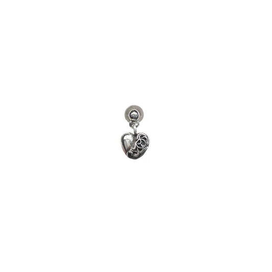 Chrome Hearts 925 Silver Vine Heart Drop Earring - SHENGLI ROAD MARKET