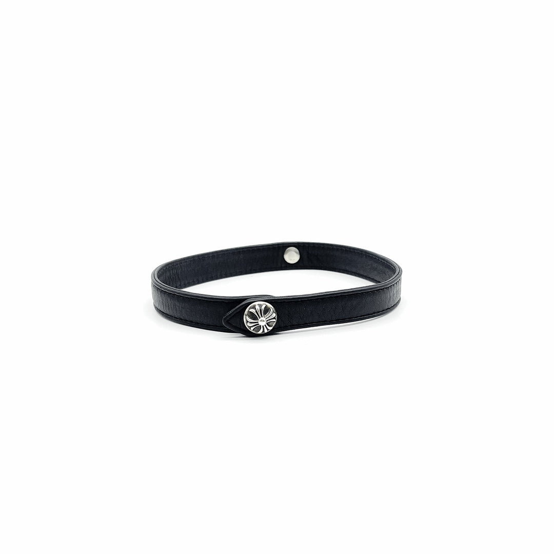 Chrome Hearts 925 Silver Vine Heart Leather Choker - SHENGLI ROAD MARKET