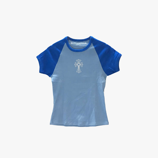 Chrome Hearts Baby Blue Crop Top Short Sleeve T-Shirt - SHENGLI ROAD MARKET