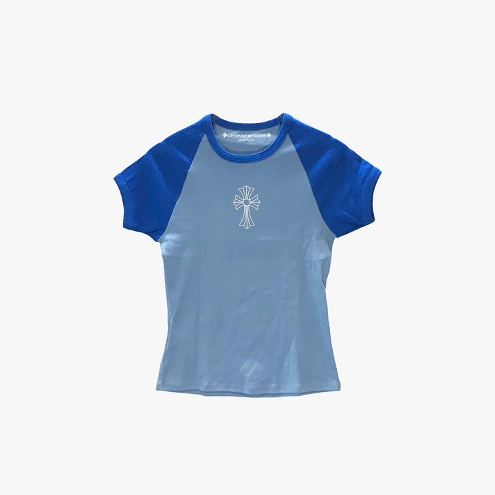 Chrome Hearts Baby Blue Crop Top Short Sleeve T-Shirt - SHENGLI ROAD MARKET