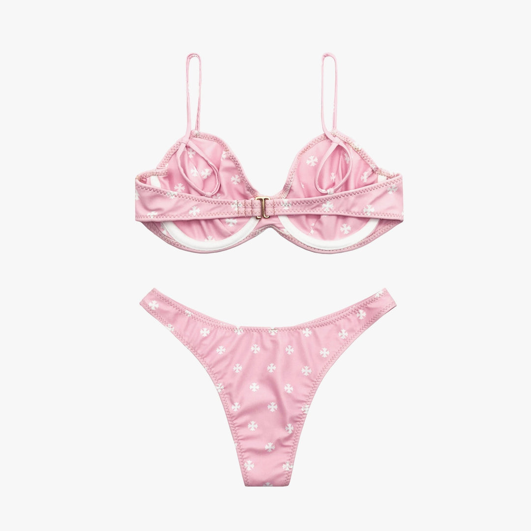 Chrome Hearts Baby Pink Cross Logo Bikini Swimwear - SHENGLI ROAD MARKET