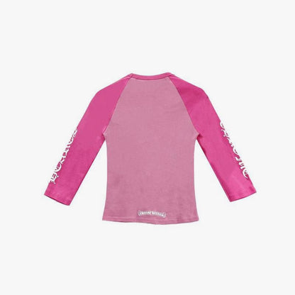 Chrome Hearts Baby Pink Dagger Script Logo Mid Sleeve T-shirt - SHENGLI ROAD MARKET