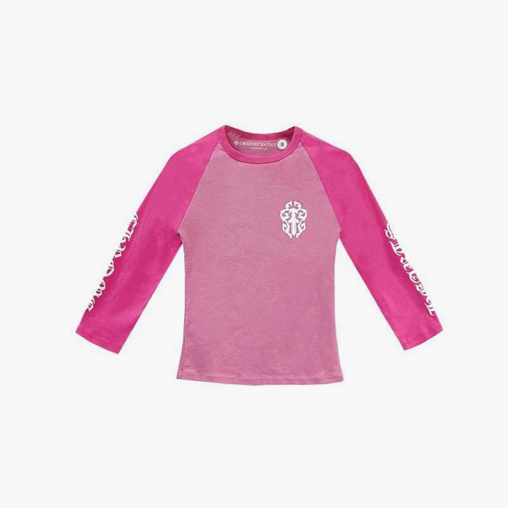 Chrome Hearts Baby Pink Dagger Script Logo Mid Sleeve T-shirt - SHENGLI ROAD MARKET