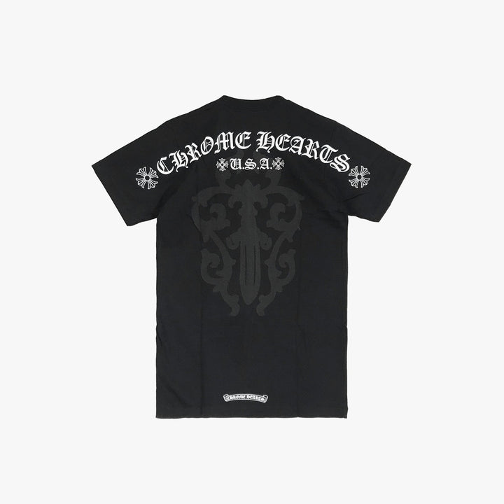 Chrome Hearts Back USA Script Dagger Logo Short Sleeve T-shirt - SHENGLI ROAD MARKET