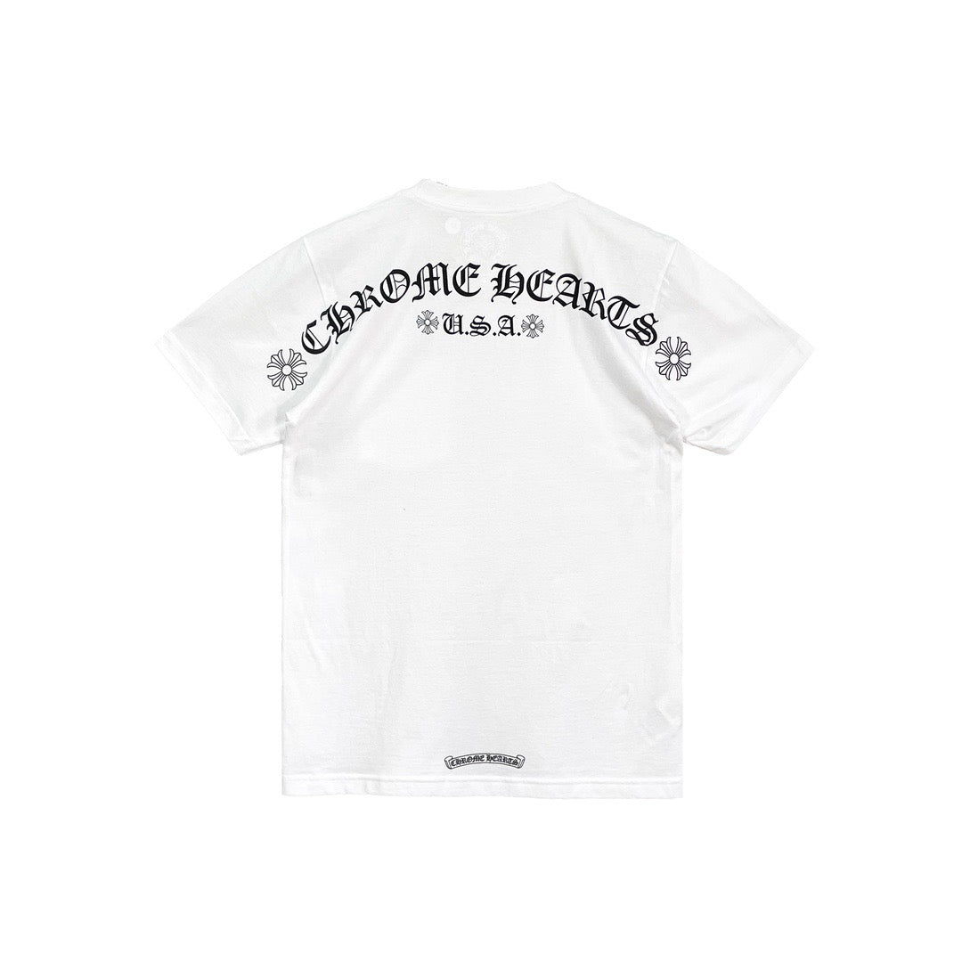 Chrome Hearts Back USA Script Logo Short Sleeve Tee - SHENGLI ROAD MARKET