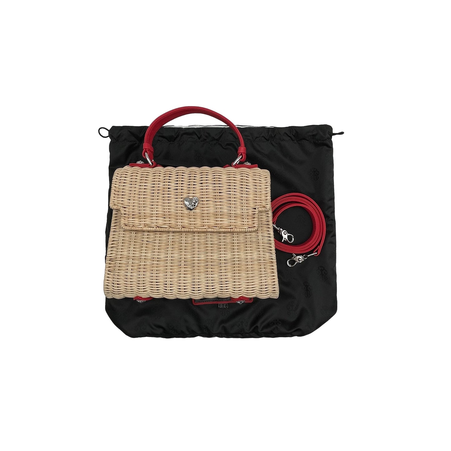 Chrome Hearts Basket-Weave Red Leather Vine Heart Wicker Bag - SHENGLI ROAD MARKET