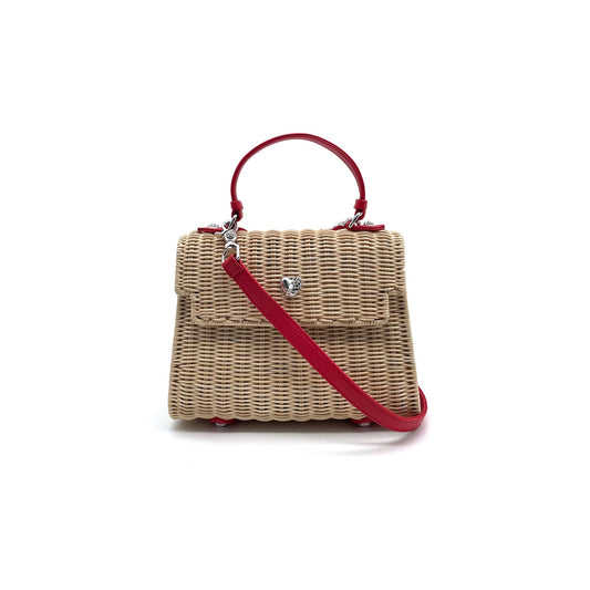 Chrome Hearts Basket-Weave Red Leather Vine Heart Wicker Bag - SHENGLI ROAD MARKET