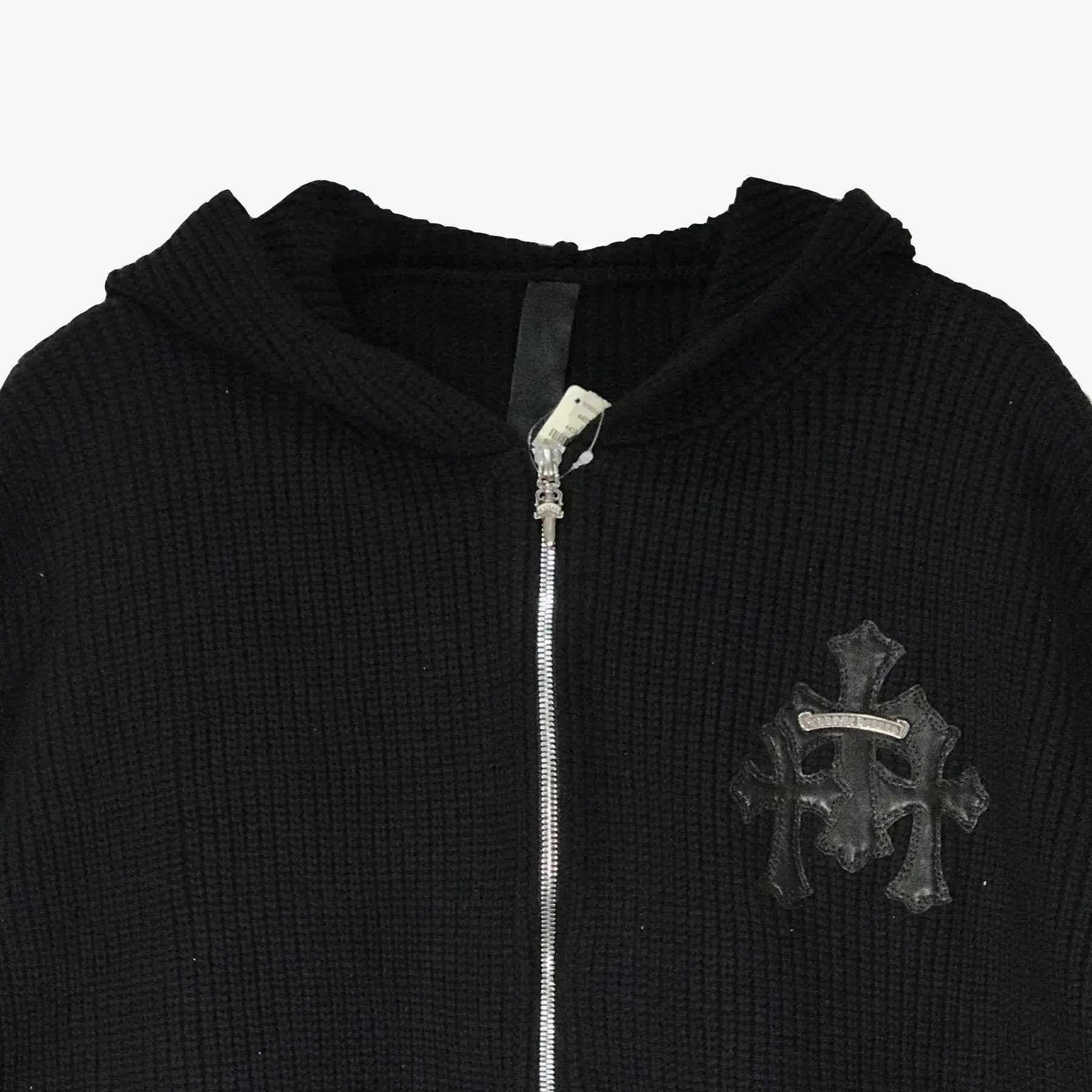 Chrome Hearts Black Cross Zip Up Hoodie -SHENGLI ROAD MARKET