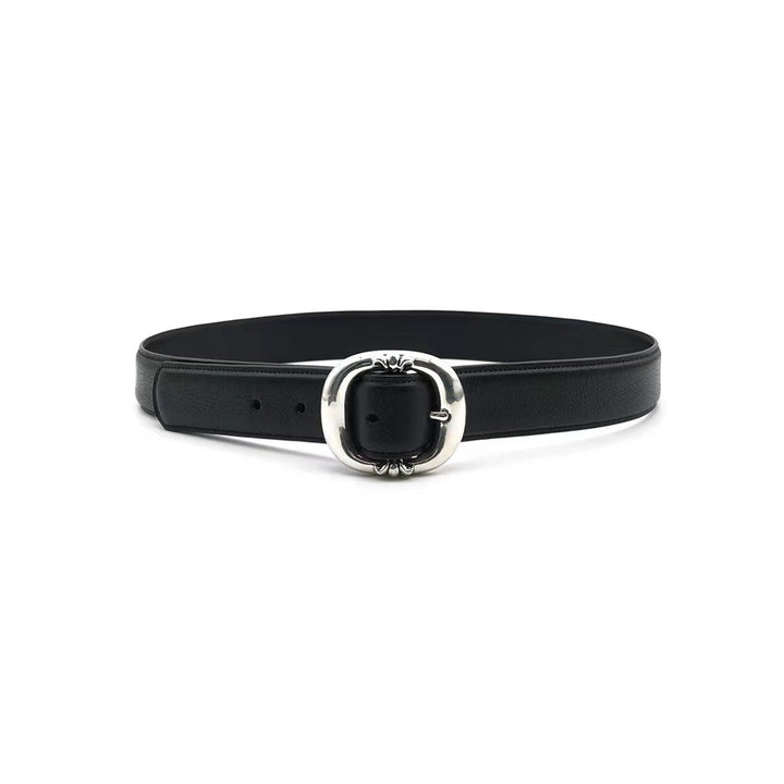 Chrome Hearts Black Gunslinger Belt with Silver Buckle - SHENGLI ROAD MARKET