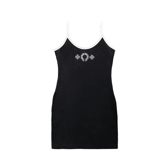 Chrome Hearts Black Horseshoe Logo Tank top Dress - SHENGLI ROAD MARKET