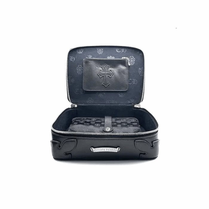 Chrome Hearts Black Leather Cosmetic Case Jewelry Box - SHENGLI ROAD MARKET