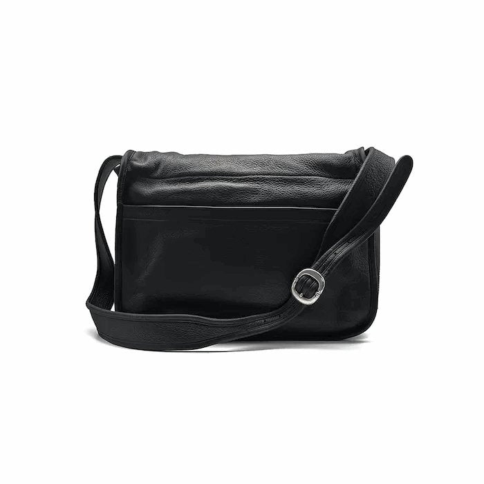 Chrome Hearts Black Leather Messenger Crossbody Bag - SHENGLI ROAD MARKET