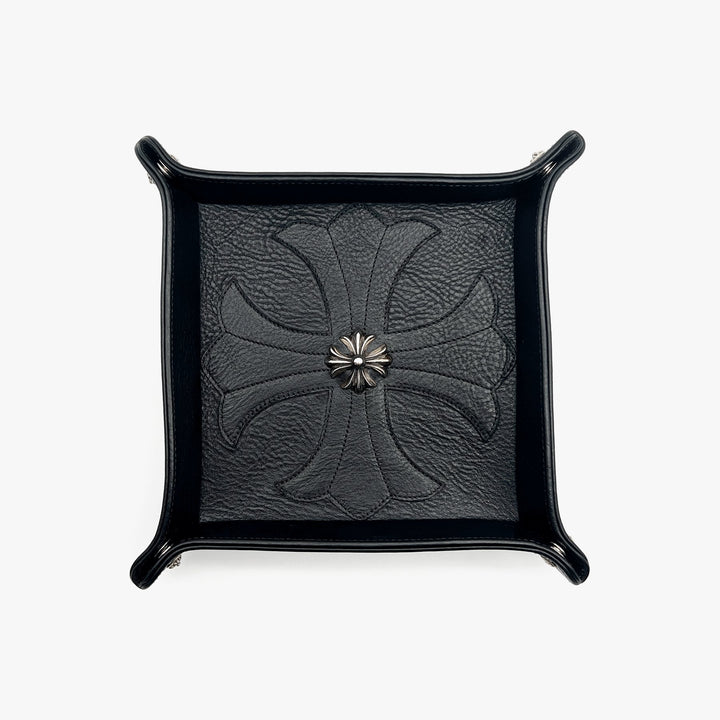 Chrome Hearts Black Leather Silver Cross Tray - SHENGLI ROAD MARKET