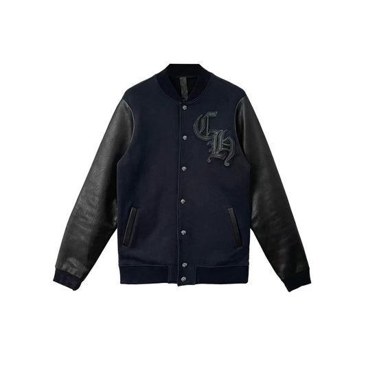 Chrome Hearts Black Letterman Varsity Jacket - SHENGLI ROAD MARKET