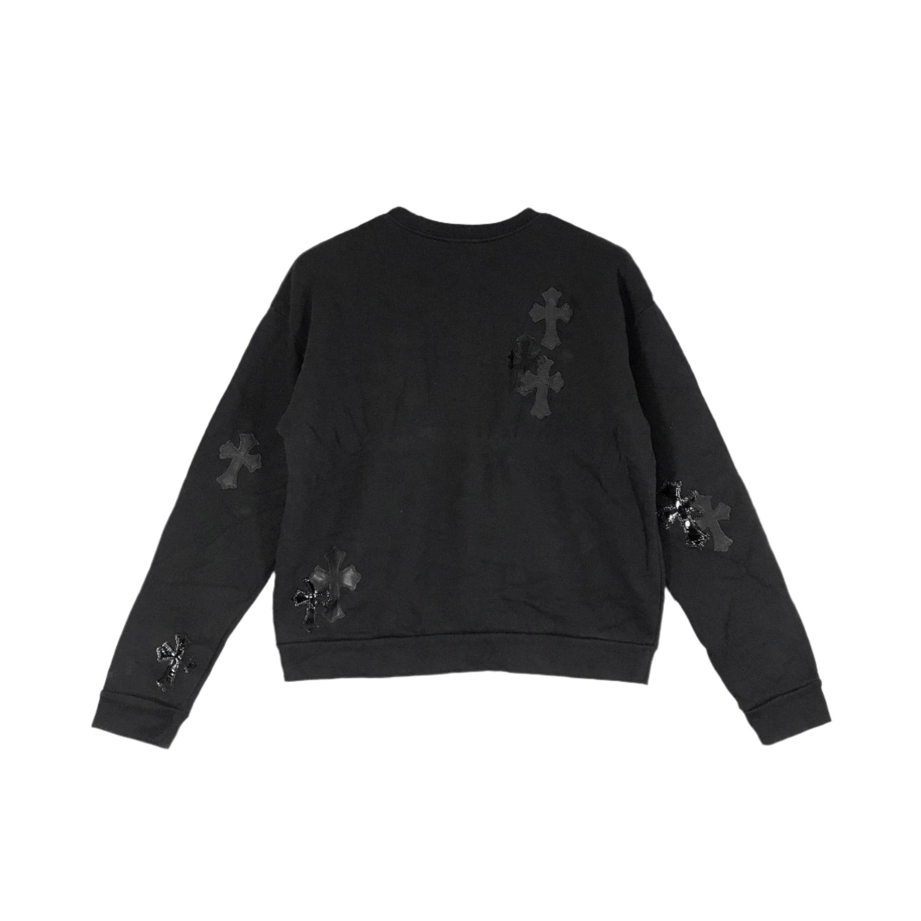 Chrome Hearts Black Patent Leather Cross Sweatshirt - SRM