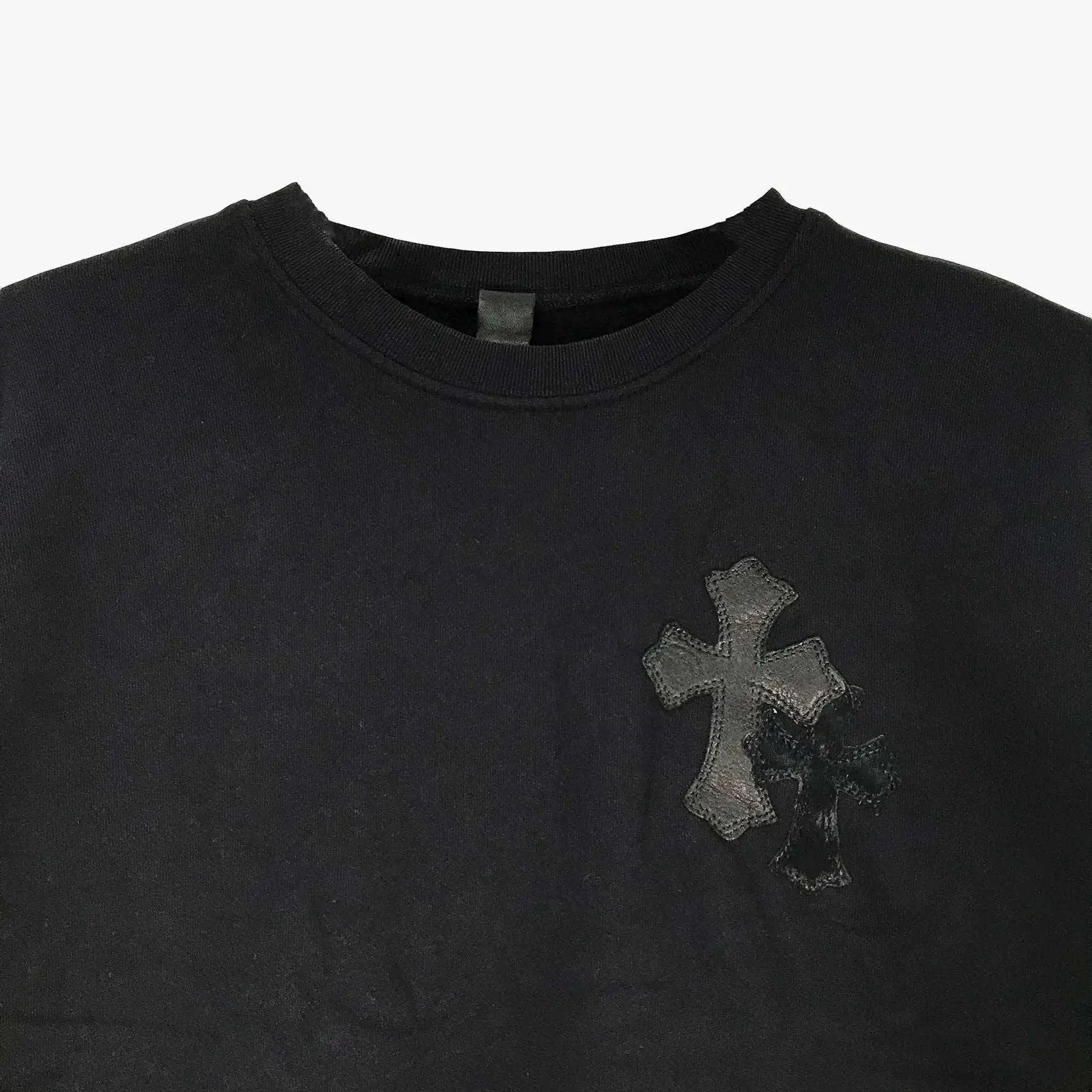 Chrome Hearts Black Patent Leather Cross Sweatshirt - SHENGLI ROAD MARKET