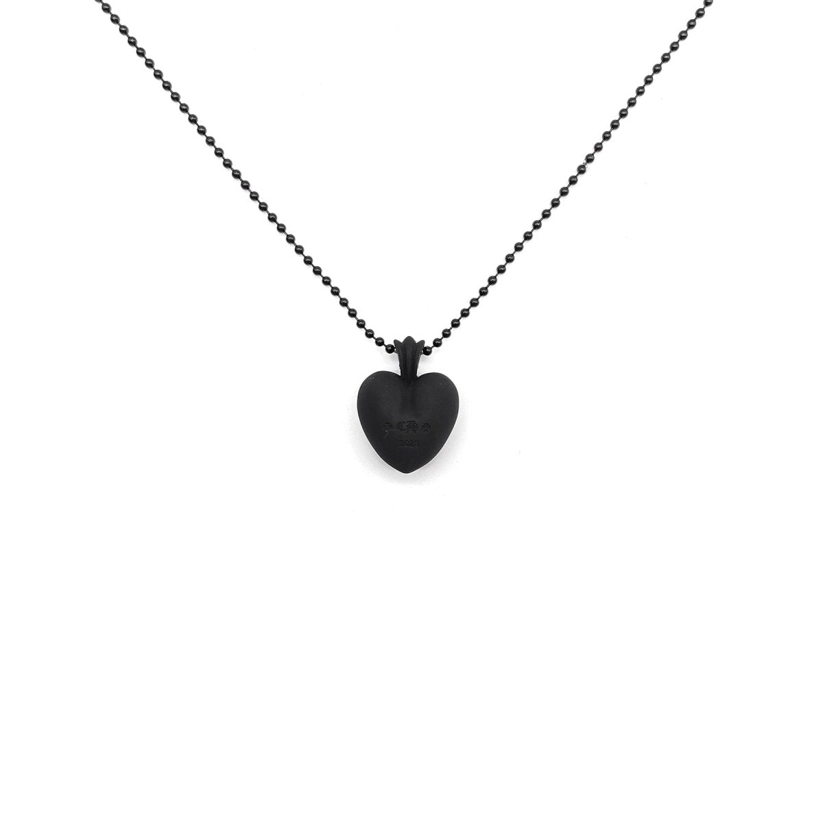 Chrome Hearts Black Resin Heart Pendant Ball Chain Necklace - SHENGLI ROAD MARKET