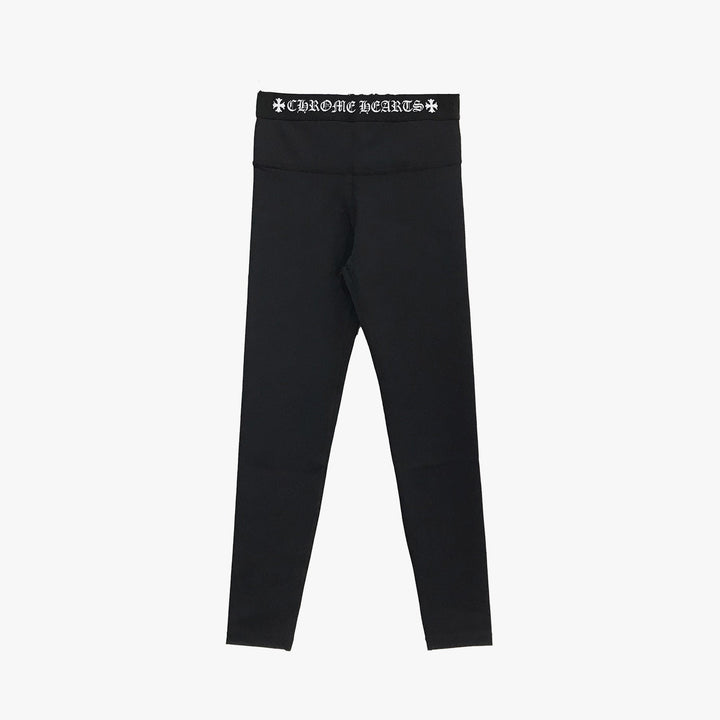 Chrome Hearts Black Script Logo Leggings - SHENGLI ROAD MARKET