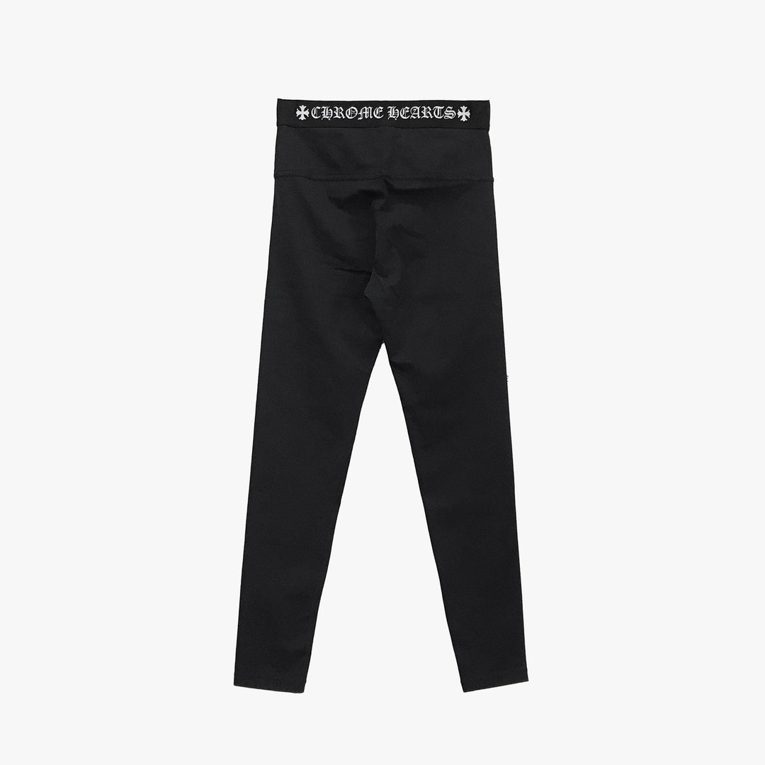 Chrome Hearts Black Script Logo Leggings - SHENGLI ROAD MARKET