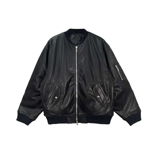 Chrome Hearts Black Silver Dagger Leather Jacket - SHENGLI ROAD MARKET