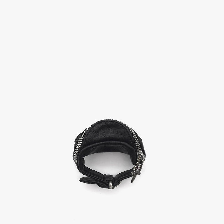 Chrome Hearts Black Silver Scroll Logo Wrist Bag - SHENGLI ROAD MARKET