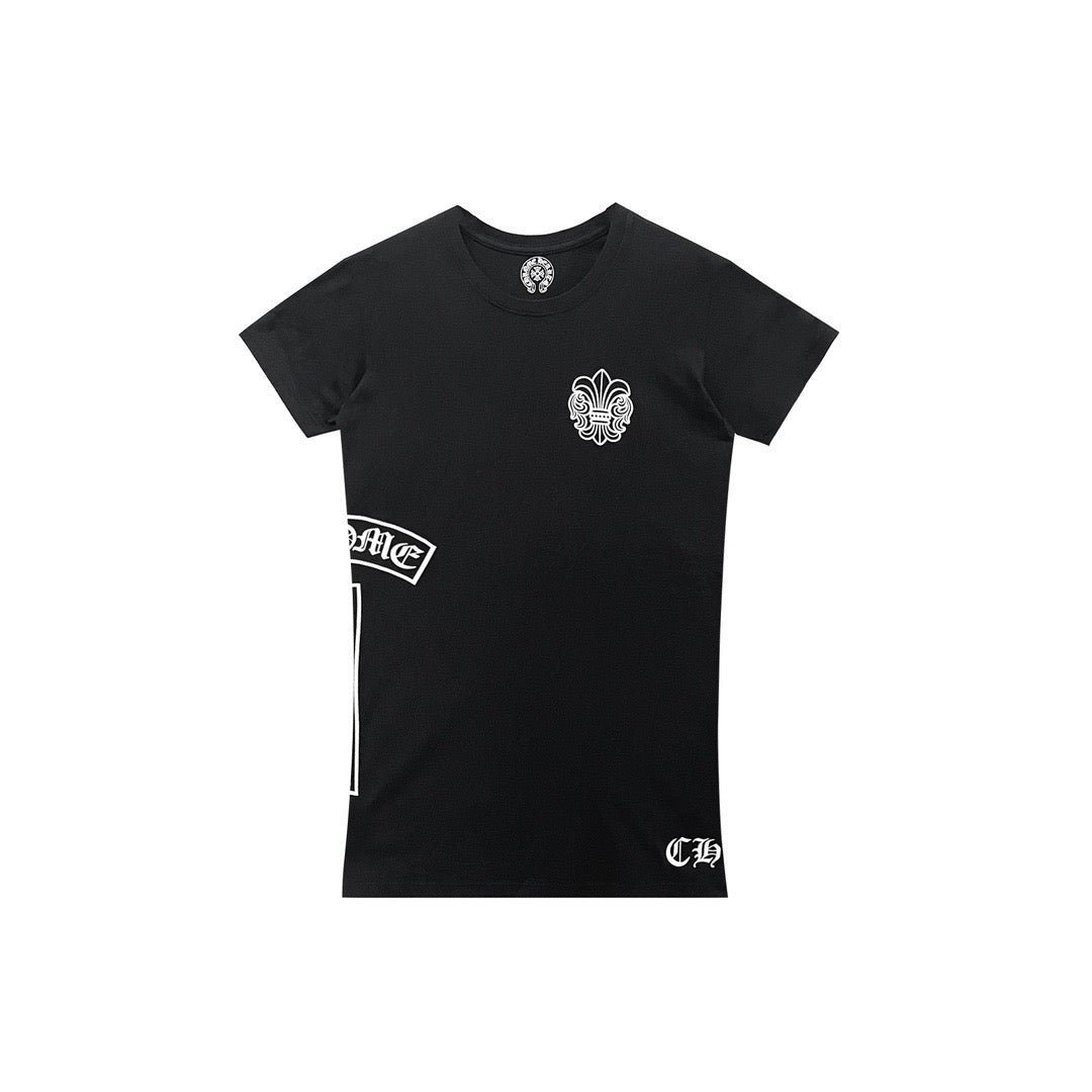 Chrome Hearts Black TBar Fleur Logo Short Sleeve Tee - SHENGLI ROAD MARKET