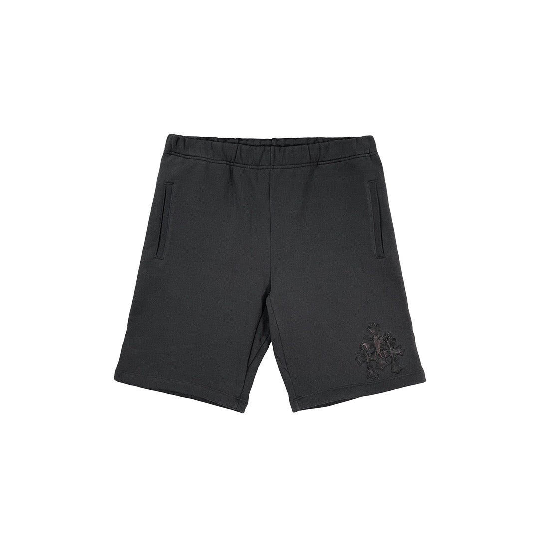 Chrome Hearts Black Triple Cross Leather Patch Shorts - SHENGLI ROAD MARKET