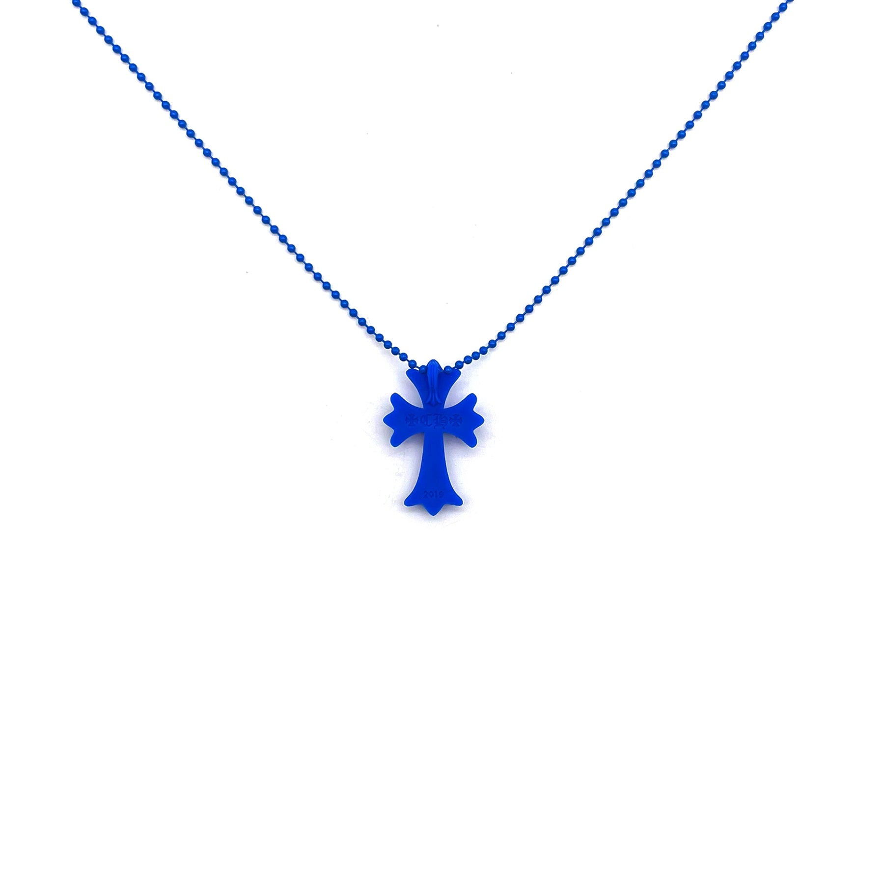 Chrome Hearts Blue Resin Cross Pendant Ball Chain Necklace - SHENGLI ROAD MARKET