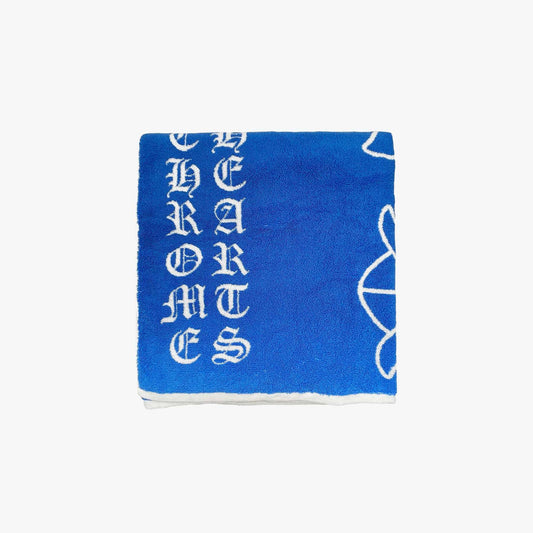 Chrome Hearts Blue Script Cross Logo Beach Towel Blanket - SHENGLI ROAD MARKET