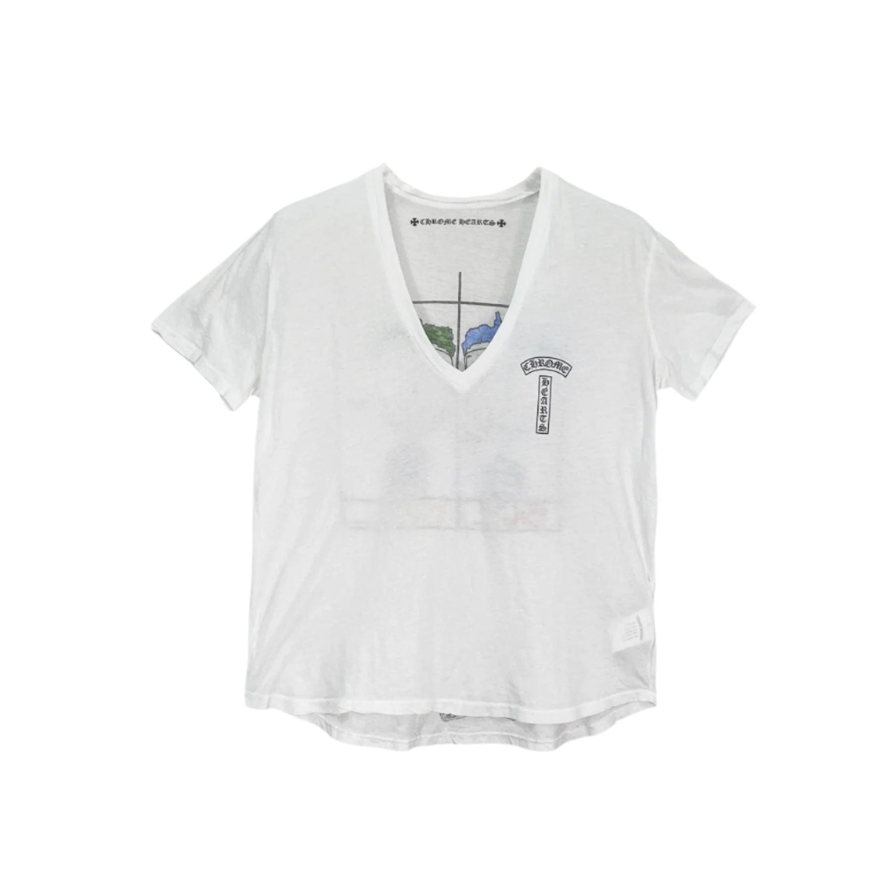 Chrome Hearts Neck Logo Blue Script Logo Tee 半袖 Tシャツ Chrome Hearts Black Pocket Tee Blue Script Neck Logo size