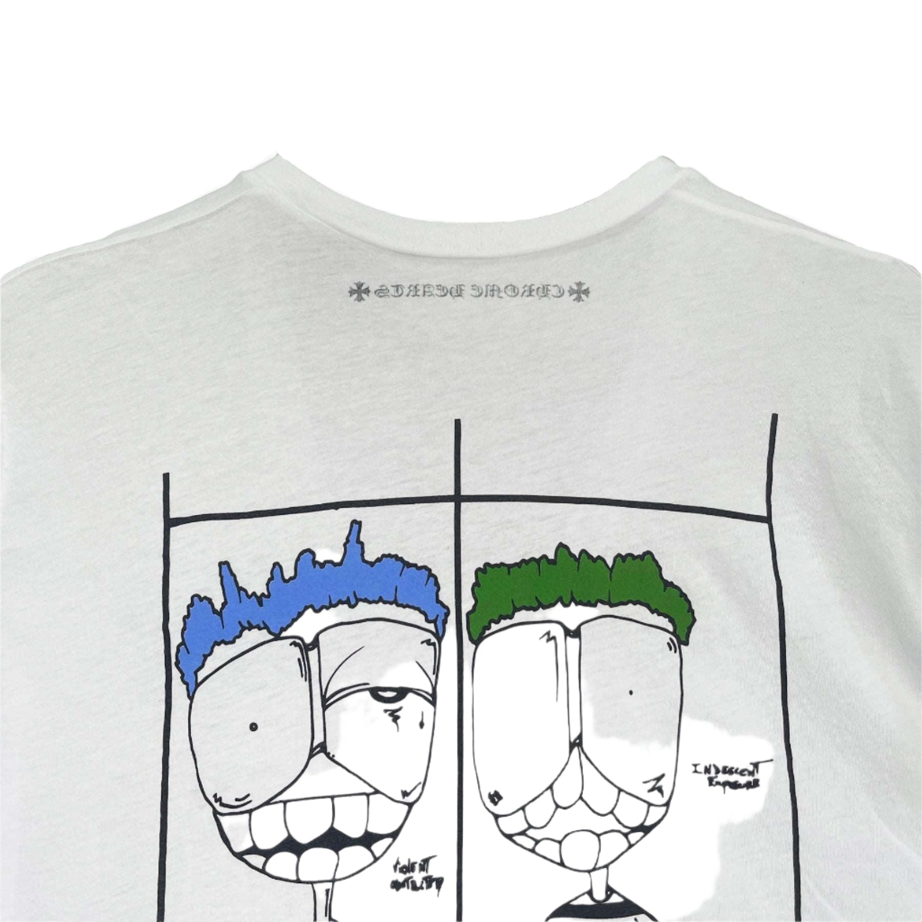 Chrome Hearts Neck Logo Blue Script Logo Tee 半袖 Tシャツ Chrome Hearts Rolling Stones Blue Script Logo Tee - SRM
