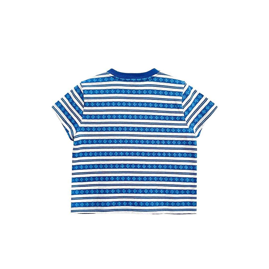 Chrome Hearts Blue Stripe Logo Women's Tee - SHENGLI ROAD MARKET