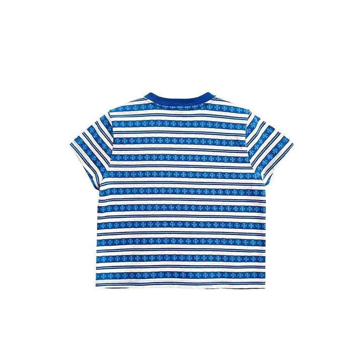 Chrome Hearts Blue Stripe Logo Women's Tee - SHENGLI ROAD MARKET