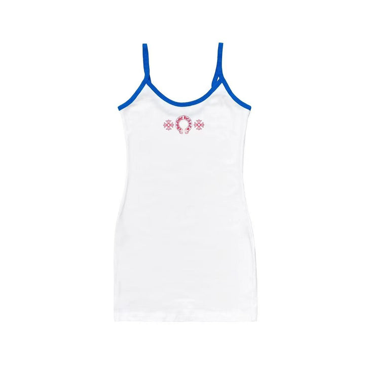 Chrome Hearts Blue&White Horseshoe Logo Tank top Dress - SHENGLI ROAD MARKET