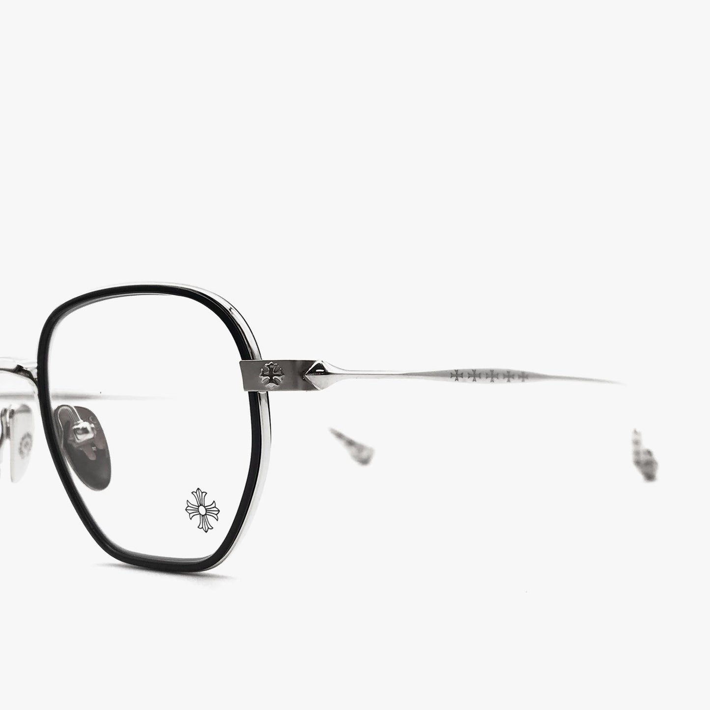 Chrome Hearts Bone Prone I BK-SS Black & Silver Glasses Frame - SHENGLI ROAD MARKET