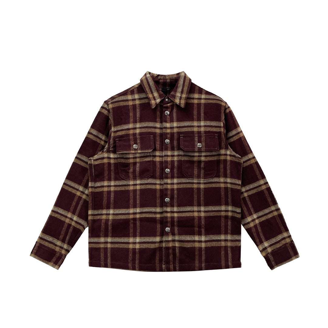 Chrome Hearts Burgundy Work Dog Shirt - SHENGLI ROAD MARKET