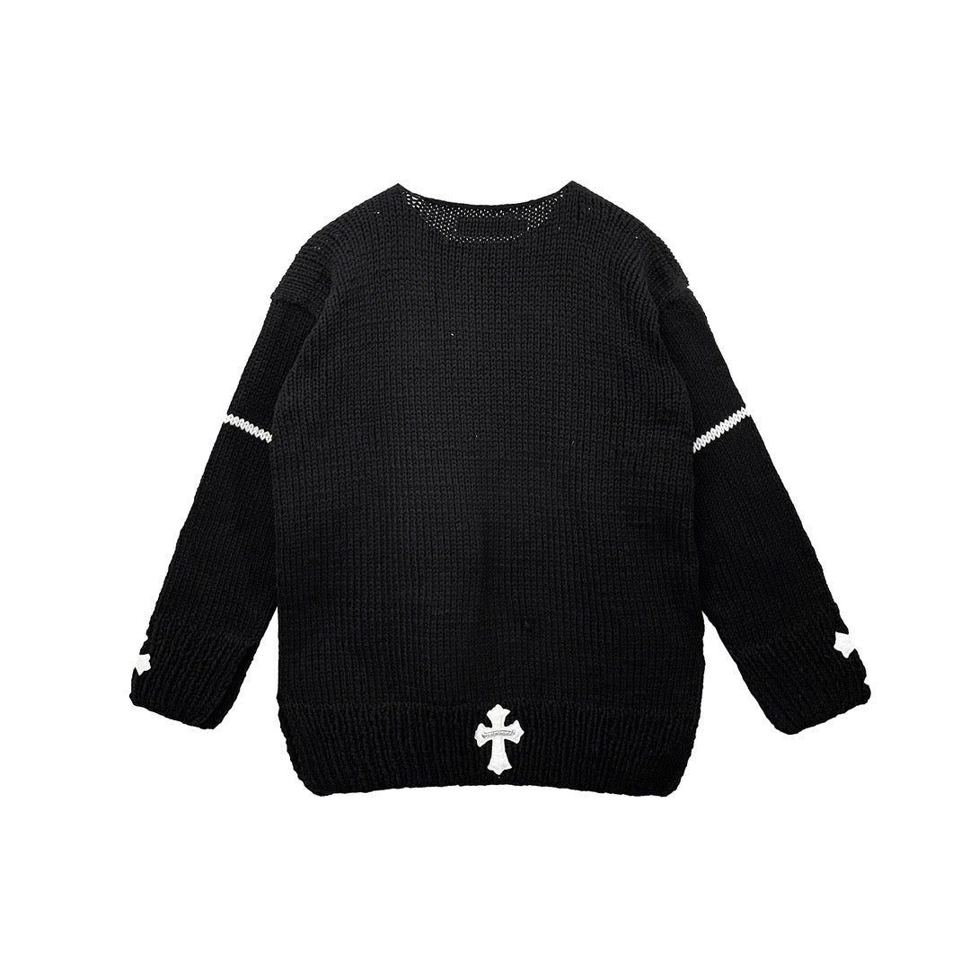 Chrome Hearts Cashmere Cross Patch Sweater - SHENGLI ROAD MARKET