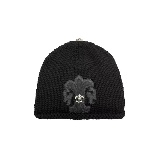 Chrome Hearts Cashmere Leather With Silver Fleur Beanie - SHENGLI ROAD MARKET
