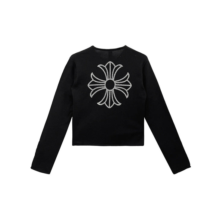 Chrome Hearts Cashmere Rhinestone Cross Logo Sweater - SHENGLI ROAD MARKET